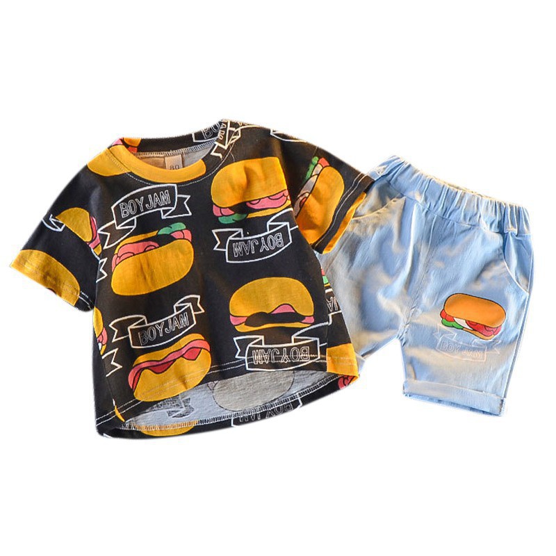 Set áo thun ngắn tay in họa tiết con báo + quần ngắn đáng yêu dành cho các bé