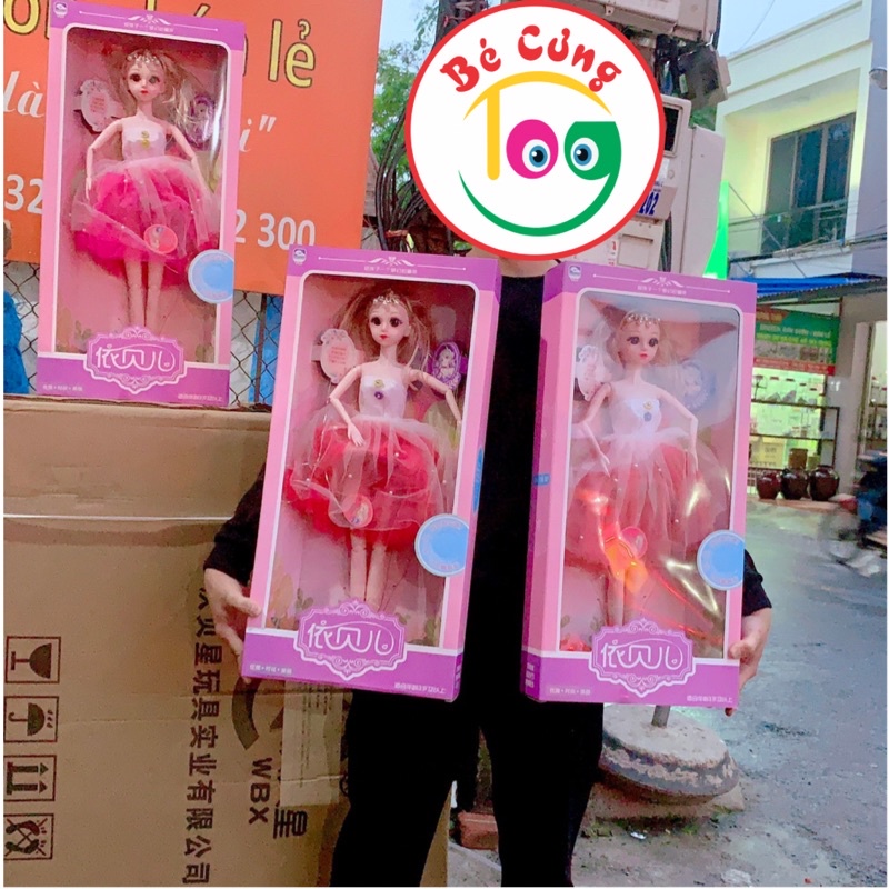 Hộp Đồ Chơi Búp Bê Công Chúa Barbie Mắt Đá Siêu To Khổng Lồ Có Đèn Led Phát Sáng Đẹp Mắt Dành Cho Bé Gái