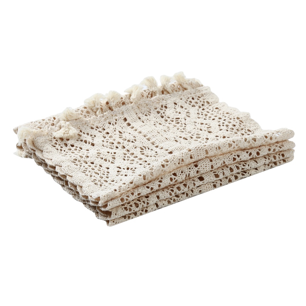 Khăn trải bài Runner bằng chất liệu cotton trang trí tua rua phong cách retro | BigBuy360 - bigbuy360.vn
