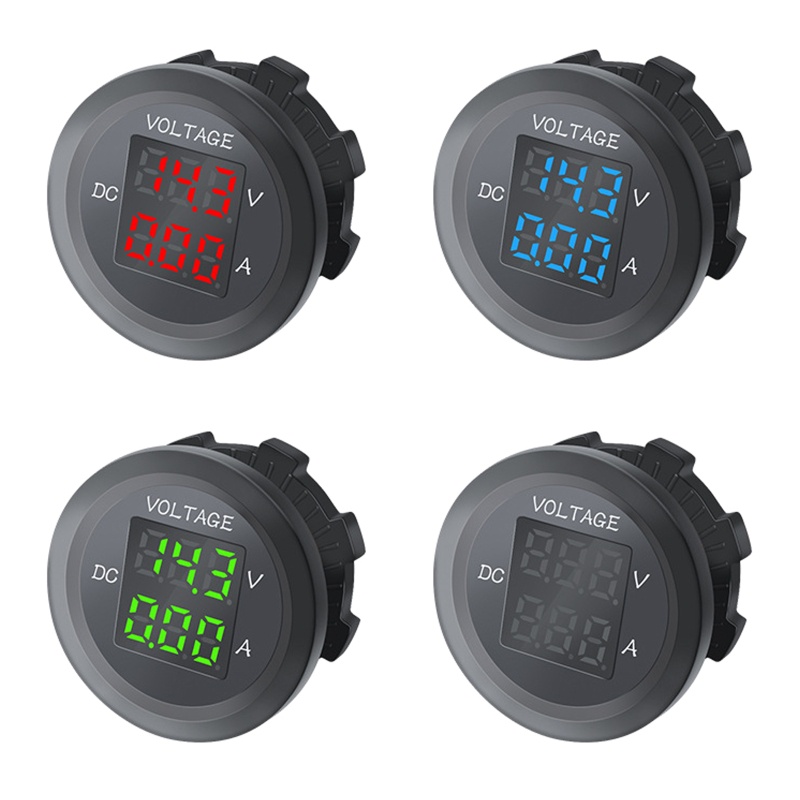 Đồng Hồ Đo Điện Áp Kỹ Thuật Số DC 12-24V Có Màn Hình LED Cho Xe Hơi Xe Máy