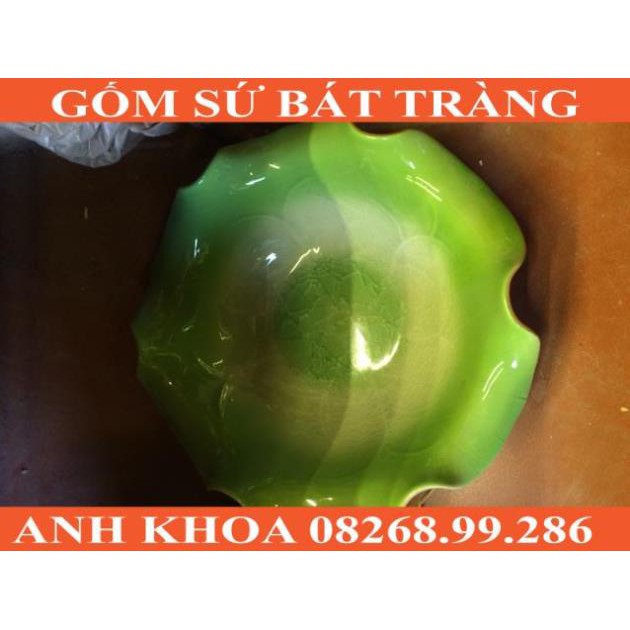 Bát sen thả hoa size 28cm - Gốm sứ Bát Tràng Anh Khoa