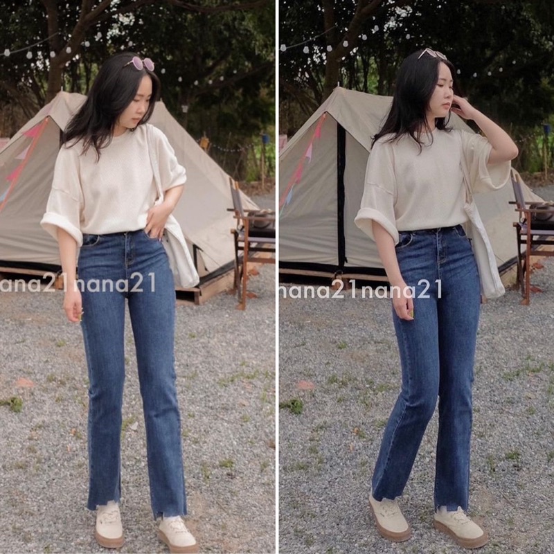 Quần Jean Dáng Đứng Cắt Gấu Co Giãn, Quần Jeans Nữ Ống Đứng Tôn Dáng | BigBuy360 - bigbuy360.vn