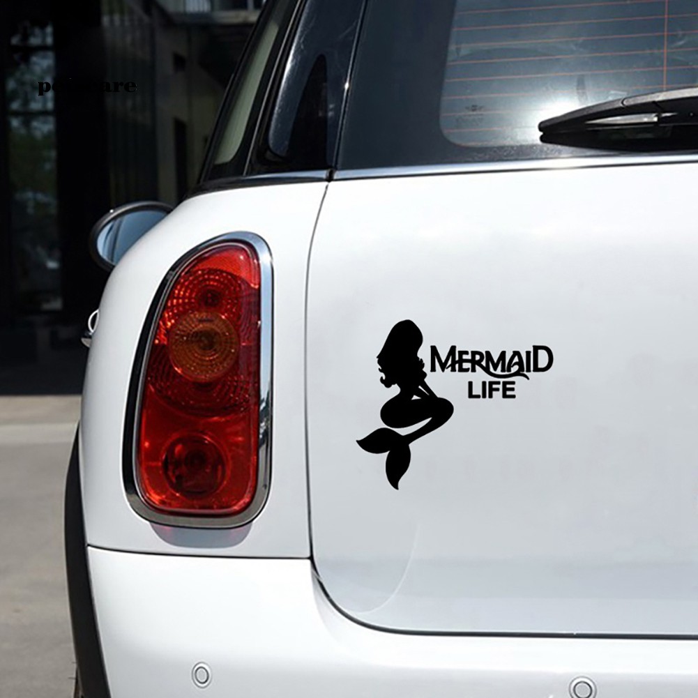 PET_Mermaid Letter PET Reflective Car Sticker Waterproof Adhesive Vehicle Decal