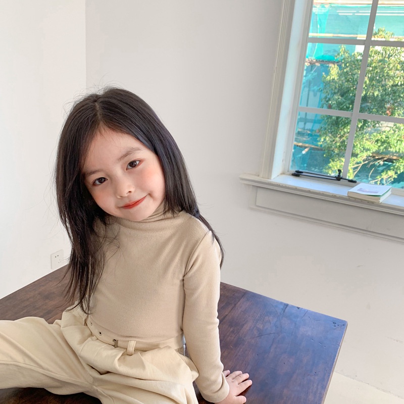 Áo cổ cao trơn chất mịn Hàn Quốc cho bé gái bé trai size 80-120