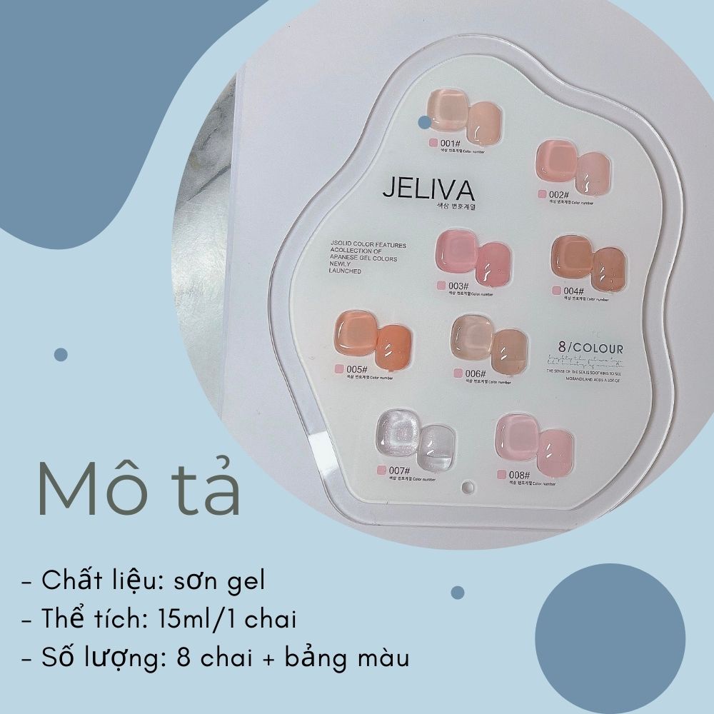 [Mã 253FMCGSALE giảm 8% đơn 500K] Set Sơn thạch Jeliva 8 màu