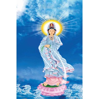 Tranh dán tường 3D Tranh Phật Bà Quan Âm TG01 kt80x120