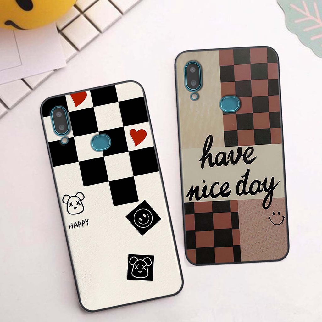 Ốp Samsung A10s caro trái tim cá tính, thời trang siêu đẹp, siêu phong cách