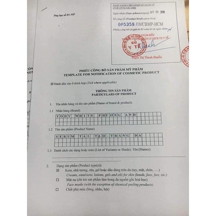 Serum tái tạo da Yody White Phương Anh