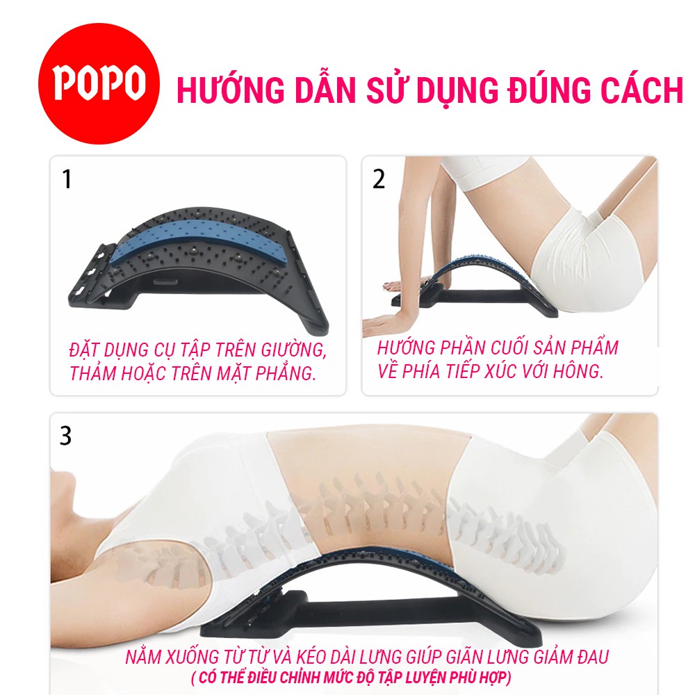 Dụng cụ tập YOGA đai uốn cong lưng chỉnh cột sống, massage lưng, thư giãn giảm đau YGW39 tính từ 4 nấc điều chỉnh POPO