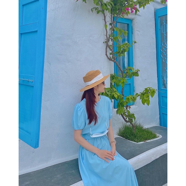 𝐀𝐳𝐮𝐫𝐚 𝐒𝐞𝐭 - Set áo croptop chân váy midi bo chun
