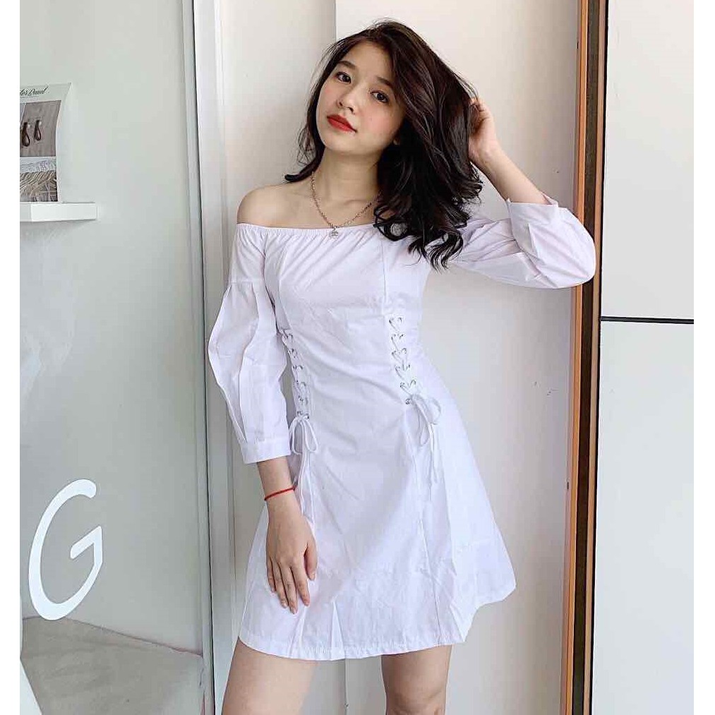 Elsa dress - Đầm nữ trễ vai thắt eo tay phồng phong cách hàn quốc siêu xinh - cece house | BigBuy360 - bigbuy360.vn