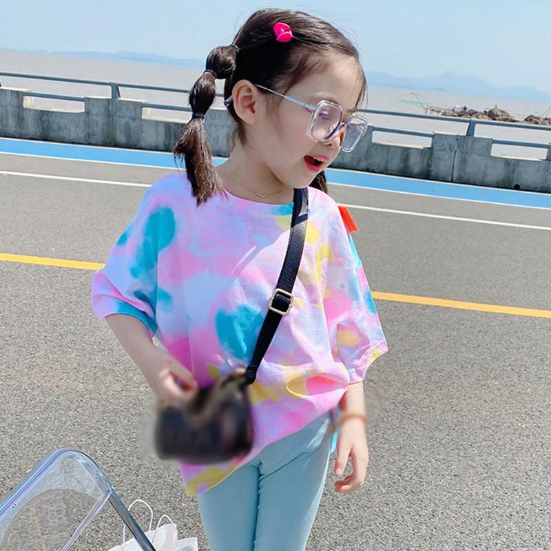Áo Thun Tay Ngắn Chất Liệu Cotton In Họa Tiết Thời Trang Dành Cho Bé Gái 3-8 Tuổi