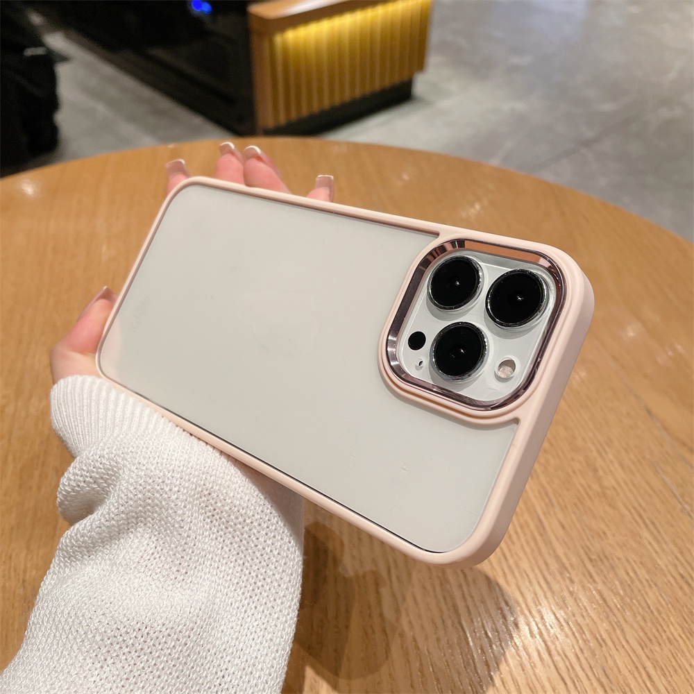 Ốp lưng iPhone Điện Thoại Acrylic Cứng Có Khung Kim Loại Bảo Vệ Camera Cho iphone 7 plus x xs max xr 13 pro max