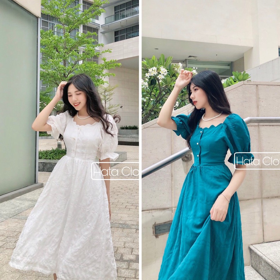 Đầm Maxi Phối Nút Xinh Xắn