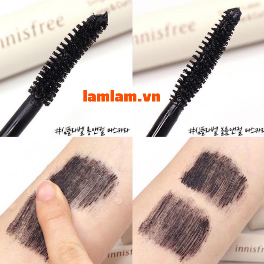 Mascara Làm Dày Và Cong Mi Innisfree Simple Label Volume &amp; Curl Mascara 7.5g