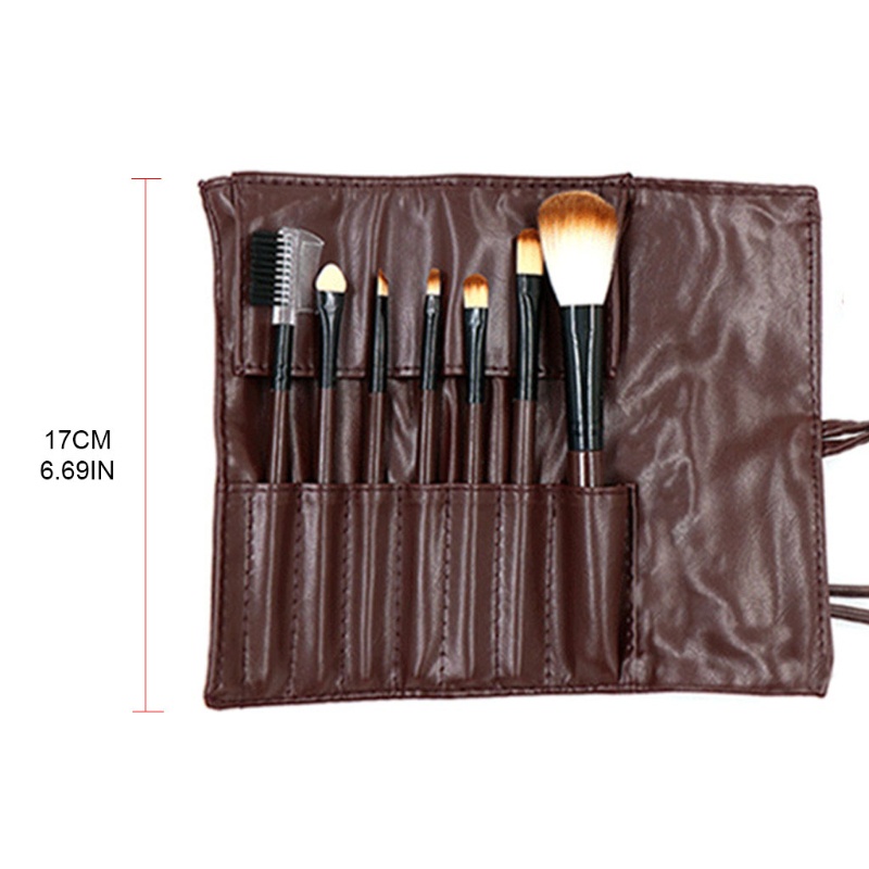 Set 7 Cọ Trang Điểm Lông Mày Kèm Hộp Đựng Bằng PU Ốp