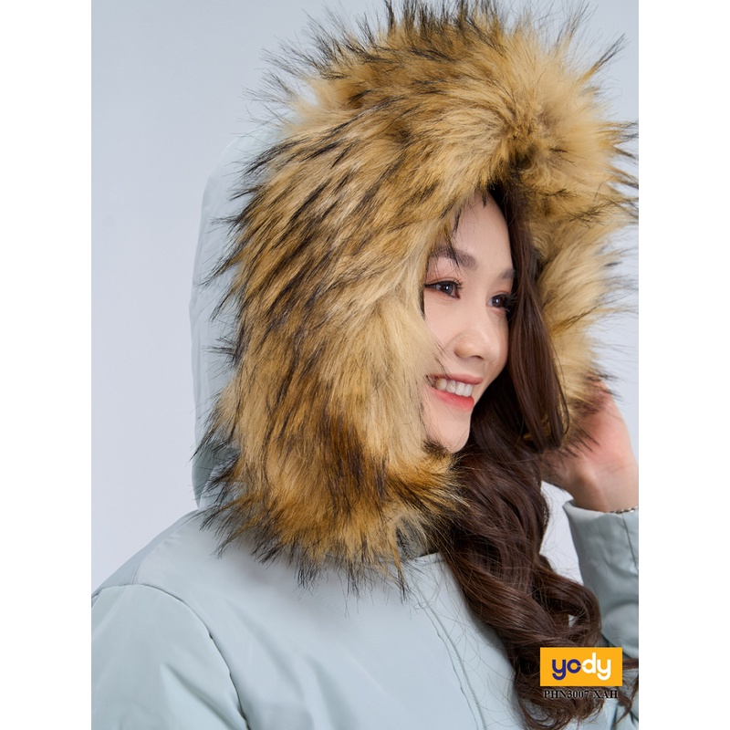 Áo phao nữ dáng dài thương hiệu YODY có mũ lông giữ ấm tốt - PHN3007 | BigBuy360 - bigbuy360.vn