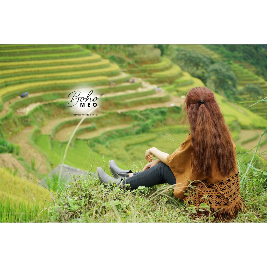 Áo khoác da lộn Boho