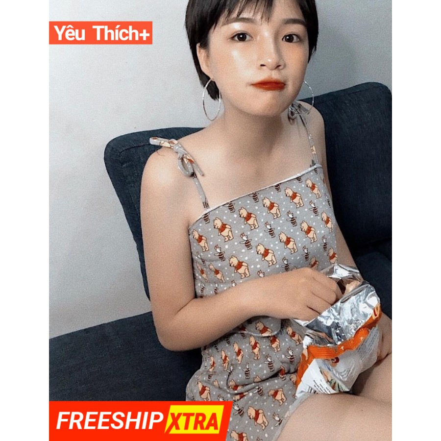 Đồ ngủ cotton 2 dây nữ siêu mát mẻ