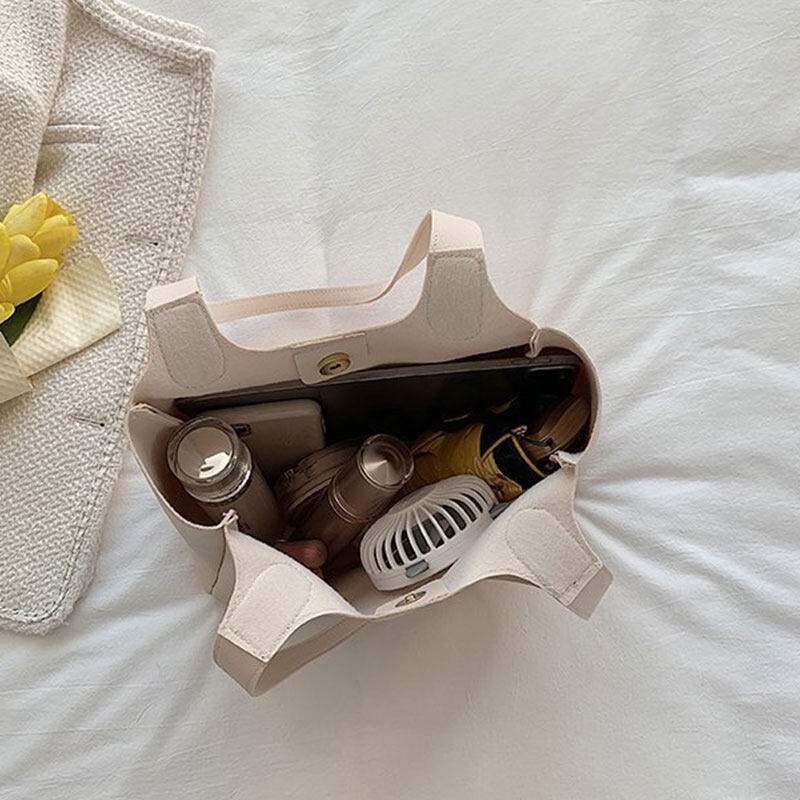 Túi xách YADOU da pu cỡ lớn thêu họa tiết đơn giản phong cách Nhật Bản cho nữ