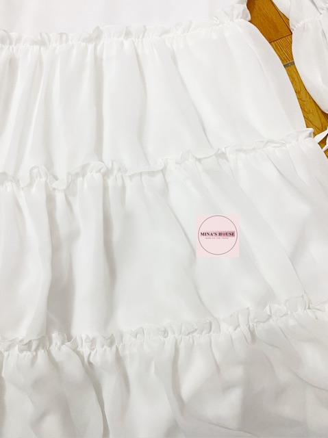 Váy babydoll trắng xếp tầng / mina’s house | BigBuy360 - bigbuy360.vn