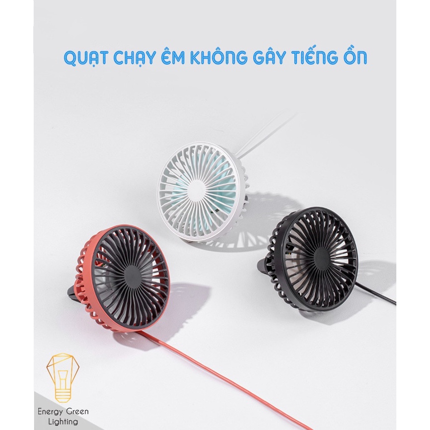 Quạt ÔTÔ Mini Energy Green Lighting GXZ-F829 - Gắn Cửa Điều Hòa - Xoay 360 Độ - Chân Cắm USB, Còn Có Thể Để Bàn Làm Việc