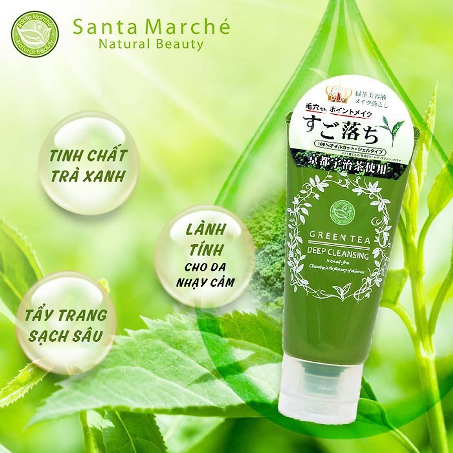 Gel Tẩy Trang Santa Marche Giúp Làm Sạch Sâu Cung Cấp Độ Ẩm Cho Da Giảm Thâm Mụn Chiết Xuất Trà Xanh 70g