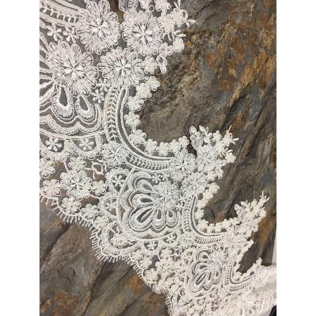 Ren chân cao cấp RC16527 bản 22cm dùng may váy đầm thời trang, váy cưới, làm đồ decor trang trí, đồ lót, váy ngủ...