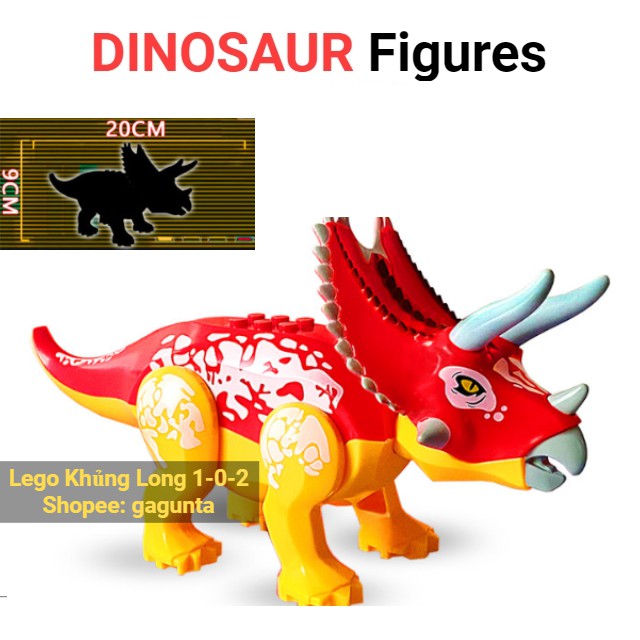 Lego Khủng Long 3 Sừng To 2020 Phiên Bản Đặc Biệt Jurassic World Hãng Lele Dài 20cm x Cao 9cm