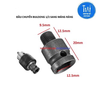 Đầu chuyển bulong 1/2 sang  măng ranh ren 9.5mm và 12.7mm