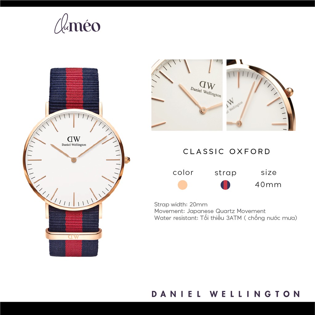 Đồng hồ nam DW Daniel Wellington Classic dây vải Nato nhiều màu