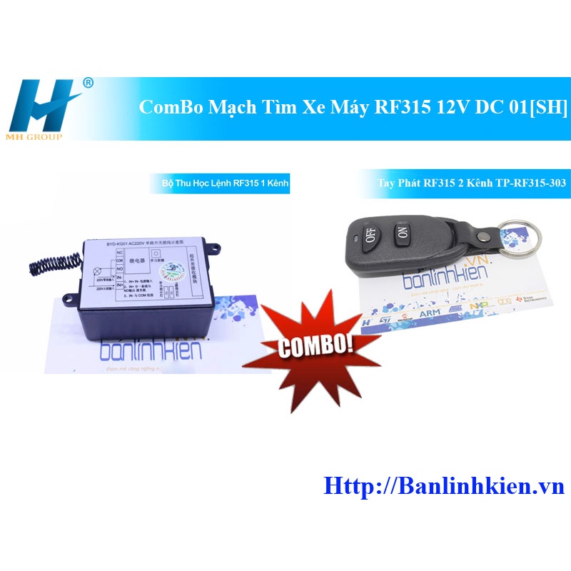BLK ComBo Mạch Tìm Xe Máy RF315 12V DC EV01 HS