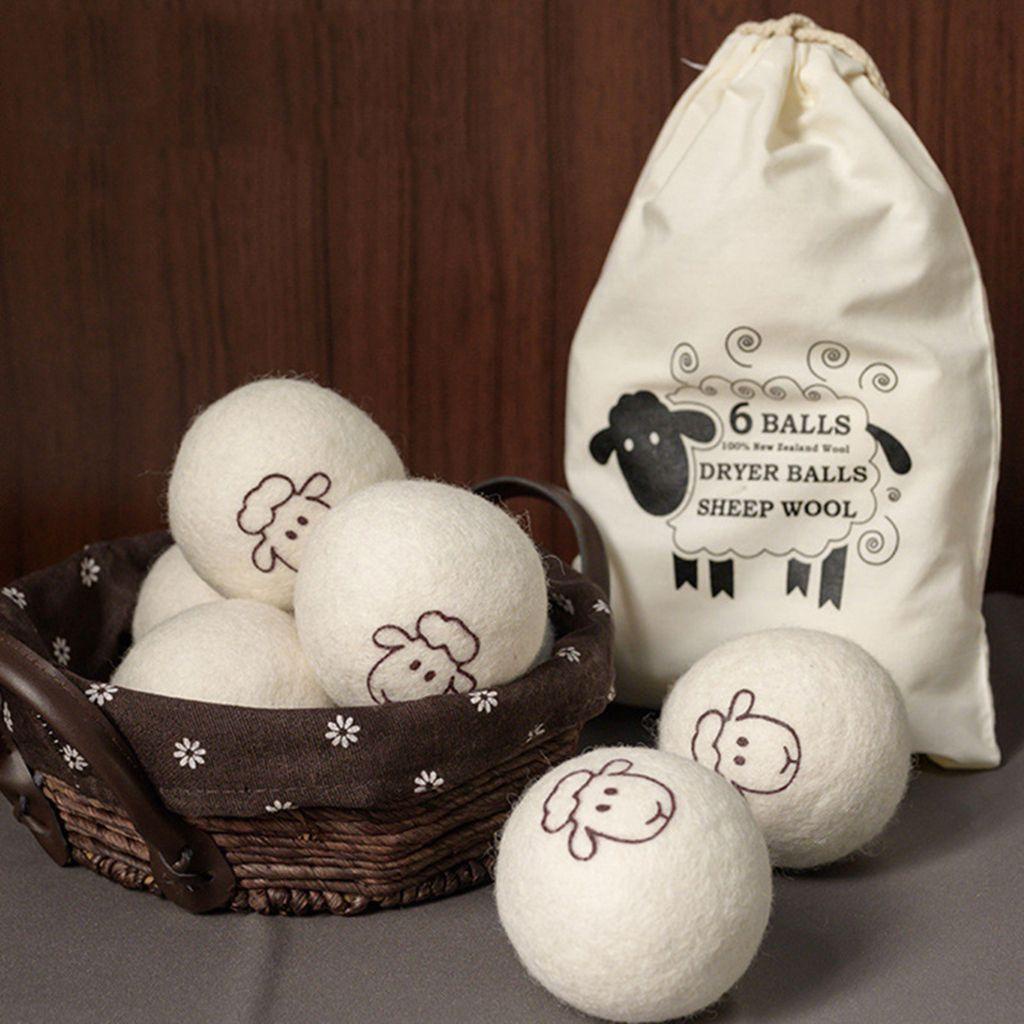 Bóng Sấy Khô Quần Áo Hấp Thụ Điện Chống Tĩnh Điện Kèm Túi Đựng Bằng Len Nguyên Chất Dễ Thương