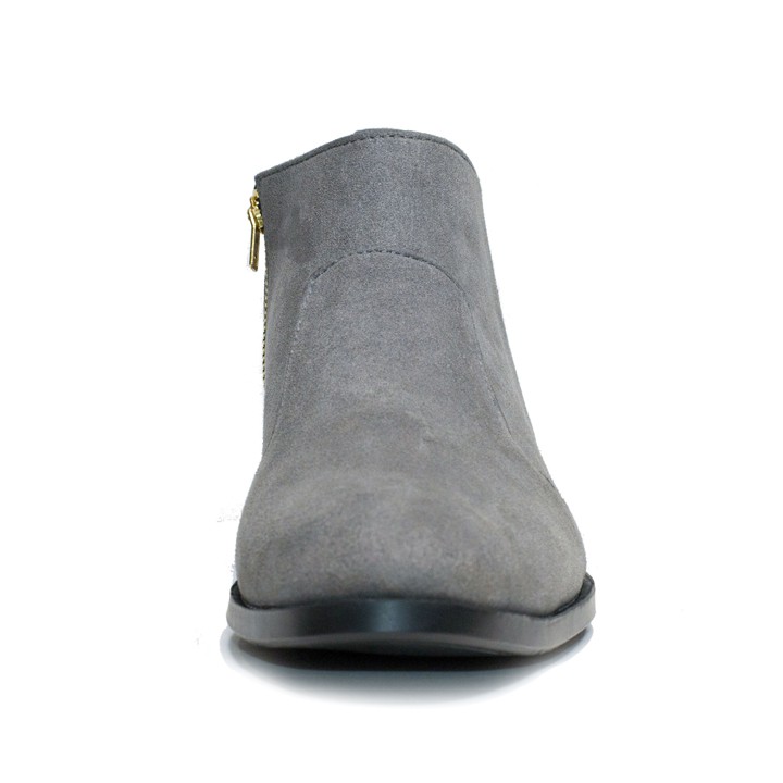 Giày Chelsea Boot Nam Cổ Khóa Rất Dễ Xỏ Da Búc Màu Xám Cực Đẹp - Giày CB521-bucxamkhoa(TL)-Kèm Thắt Lưng Da Bò Thật