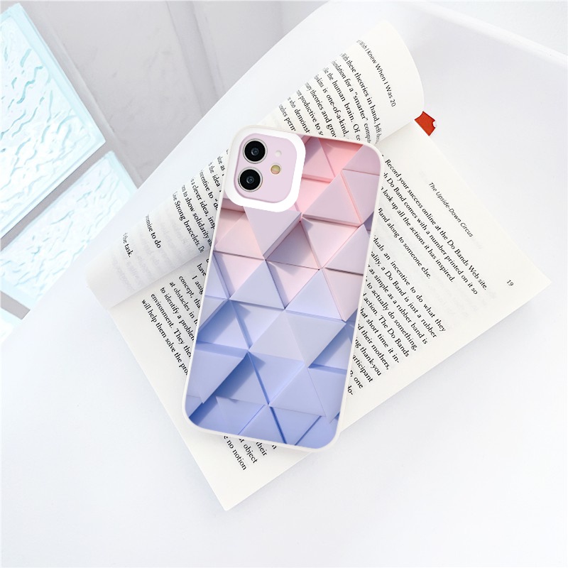 Ốp iphone - Ốp lưng iphone cạnh vuông hình tam giác nổi dành cho ip 6 đến 14promax - ng212