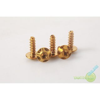 Ốc lục giác H2 5x15 răng gỗ xi vàng CNC