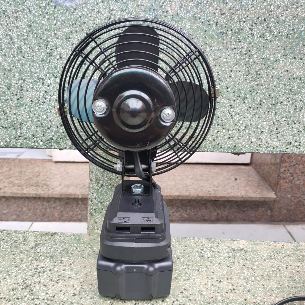Quạt tích điện Boshun, chân pin 4cm, có thể dùng pin của makita, hoạt động liên tục lên đến 8h