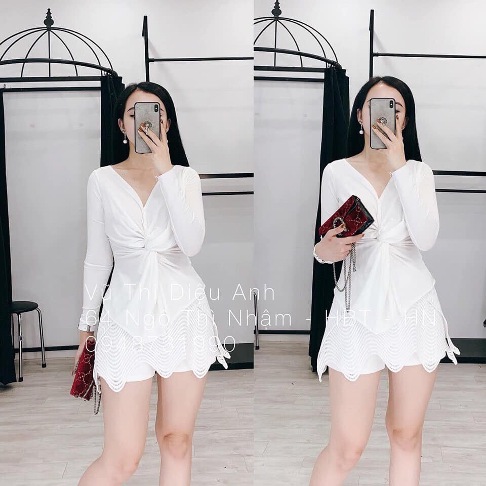 🌸 Áo len xoắn cổ V tay dài nữ SIÊU HOT 🌸 | BigBuy360 - bigbuy360.vn