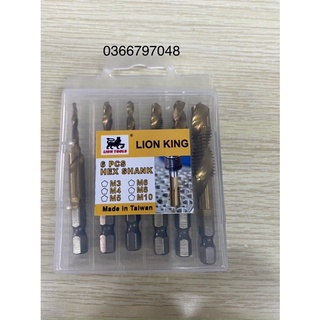 Bộ 6 mũi khoan taro m3-m10 thép hss