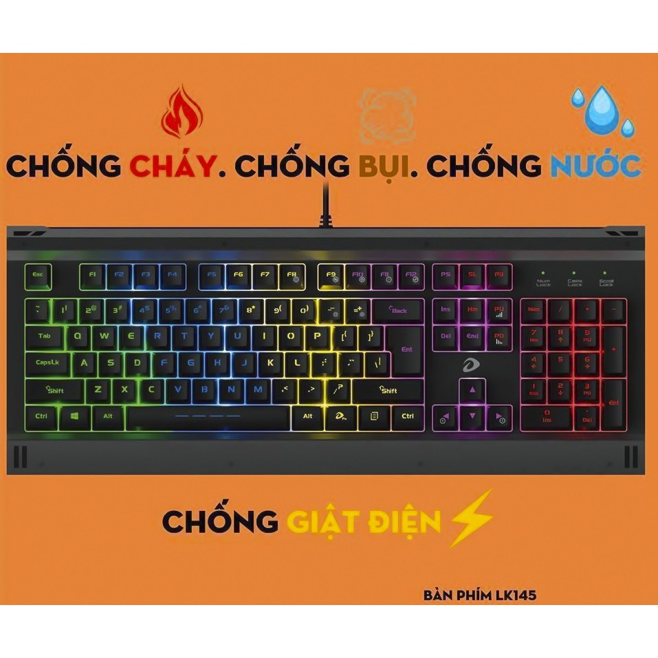 [Mã 33ELSALE hoàn 7% đơn 300K] Bàn Phím Gaming DareU LK145 Mai Hoàng Bảo hành 24 tháng