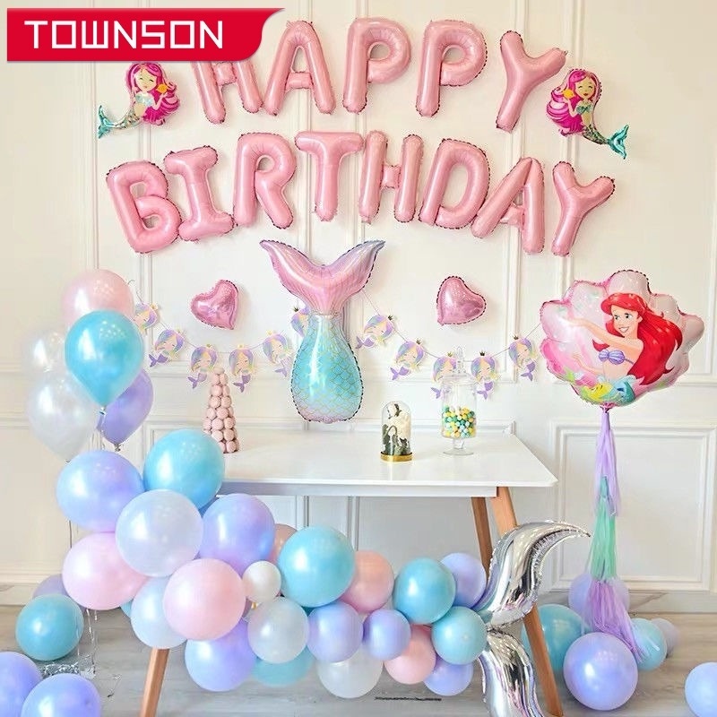Bong Bóng Nhôm Hình Đuôi Nàng Tiên Cá Dùng Trang Trí Tiệc Sinh Nhật