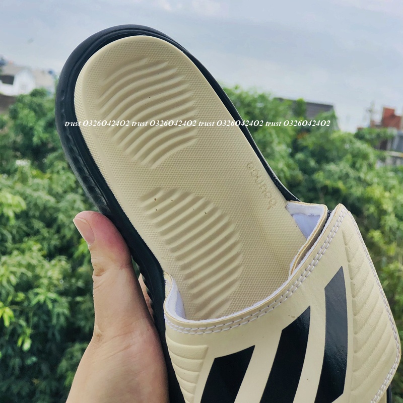 Dép Alphabounce adidas ❤️FREESHIP + FullBox❤️ quai ngang nam 3 sọc màu vàng sọc đen chất xịn 1-1, đế dày nhẹ quai da