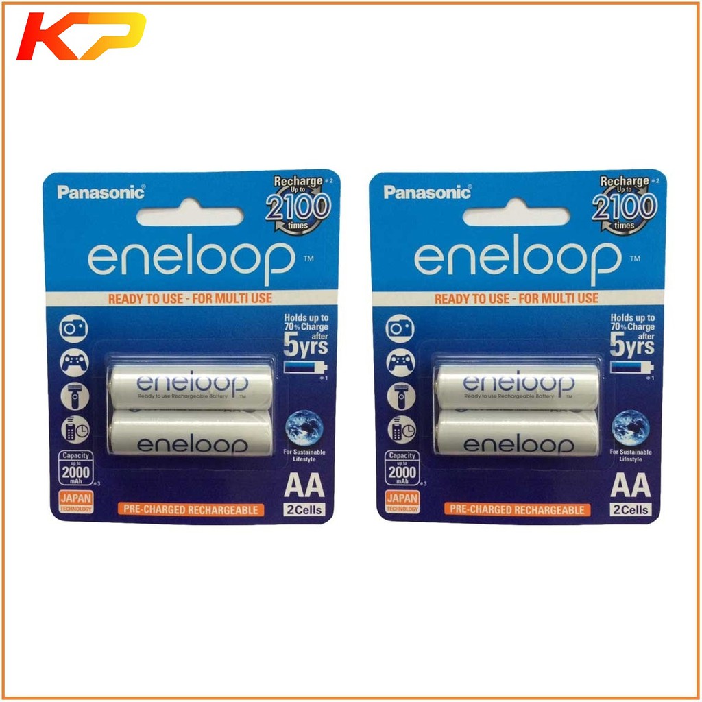 2 vỉ pin sạc AA Eneloop panasonic 2000mah