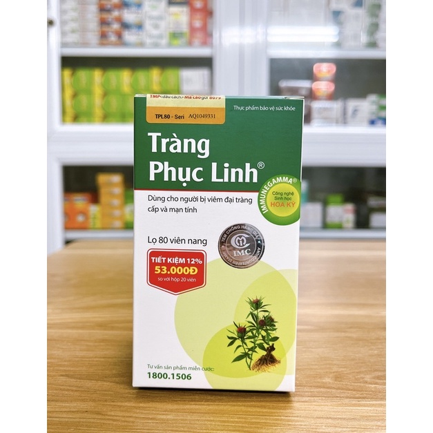 Tràng Phục Linh lọ 80 viên - Dùng cho người bị viêm đại tràng cấp và mãn tính
