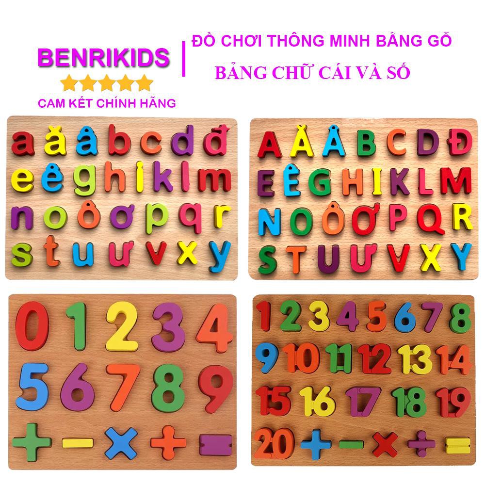 Đồ Chơi Bảng Ghép Chữ Cái Tiếng Việt Bảng Ghép Số Nổi Benrikids Bằng Gỗ Cho Bé