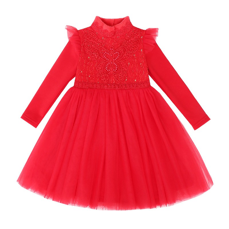 Váy lót nhung cho bé gái Đầm dáng xòe xinh xắn full size Beeshop D20206