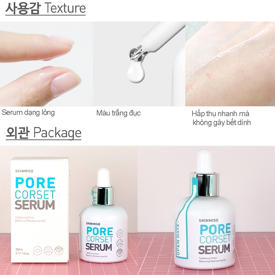 Tinh Chất Hỗ Trợ Se Khít Lỗ Chân Lông SKINMISO PORE CORSET SERUM_Mỹ phẩm Hàn Quốc chính hãng