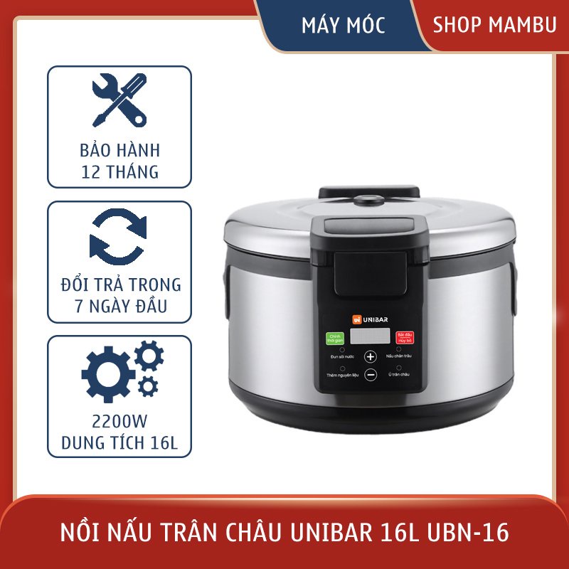 NỒI NẤU TRÂN CHÂU TỰ ĐỘNG UNIBAR 16L UBN-16L - Thiết bị máy móc pha chế