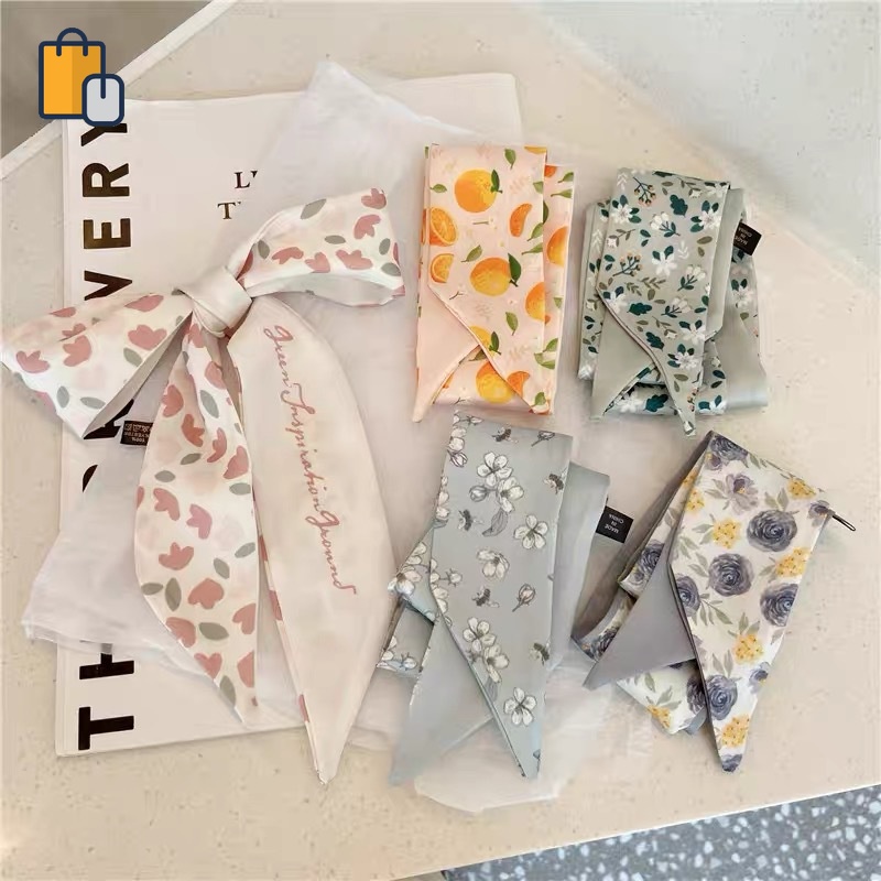 Băng Đô Thắt Nơ Đa Năng Bằng Lụa Kiểu Vintage Pháp Cho Nữ
