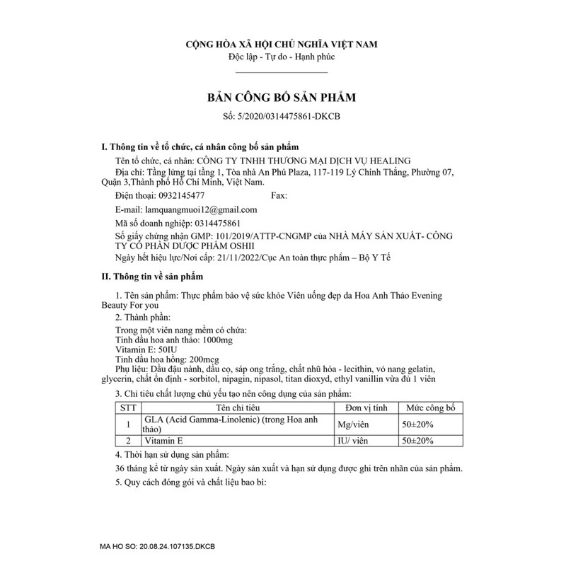 Viên Uống Đẹp Da Hoa Anh Thảo